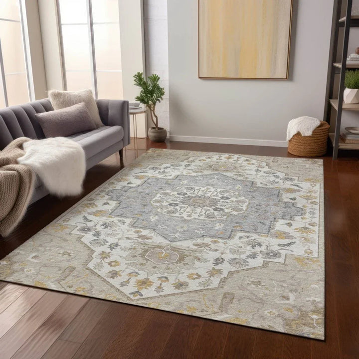 Lidia Brown Washable Indoor-Outdoor Rug-Outdoor Rugs-LOOMLAN Rugs-LOOMLAN