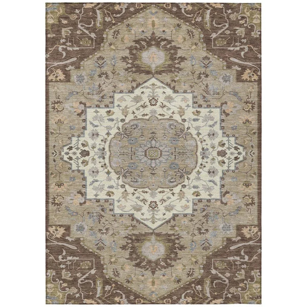 Lidia Chocolate Washable Indoor-Outdoor Rug-Outdoor Rugs-LOOMLAN Rugs-2'6" x 3'10"-LOOMLAN