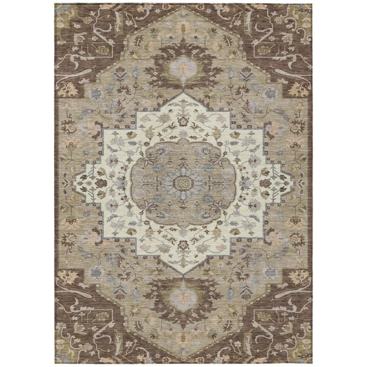 Lidia Chocolate Washable Indoor-Outdoor Rug-Outdoor Rugs-LOOMLAN Rugs-2'6" x 3'10"-LOOMLAN