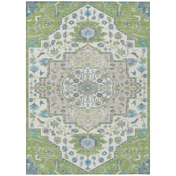Lidia Green Washable Indoor-Outdoor Rug-Outdoor Rugs-LOOMLAN Rugs-2'6" x 3'10"-LOOMLAN