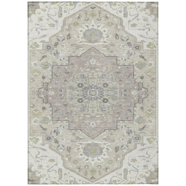 Lidia Ivory Washable Indoor-Outdoor Rug-Outdoor Rugs-LOOMLAN Rugs-2'6" x 3'10"-LOOMLAN