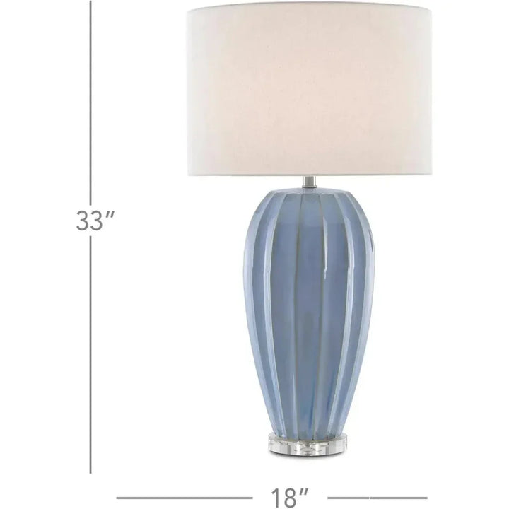 Light Blue Clear Bluestar Table Lamp - LOOMLAN - Currey & Co - Table Lamps