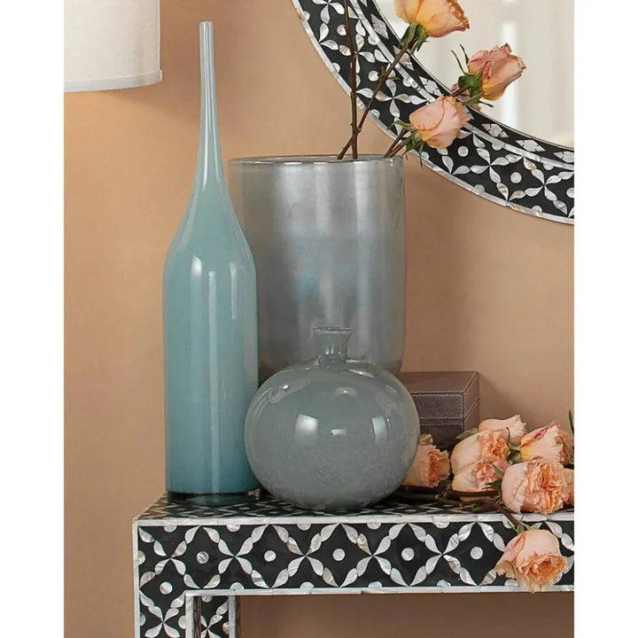 Light Blue Glass Vapor Vase 11" - LOOMLAN - Jamie Young - Vases & Jars