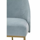 Light Blue Parissa Dining Chair Set of 2 Coastal Velvet Dining Chairs LOOMLAN By Essentials For Living
