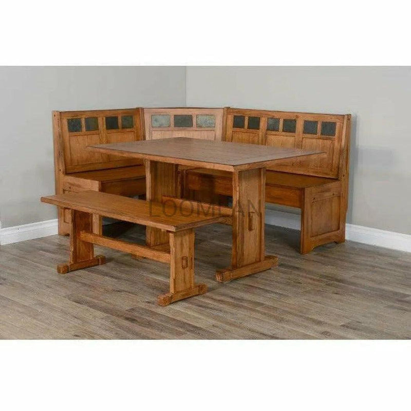 Light Breakfast Nook Set With Storage Bench