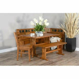 Light Breakfast Nook Set With Storage Bench