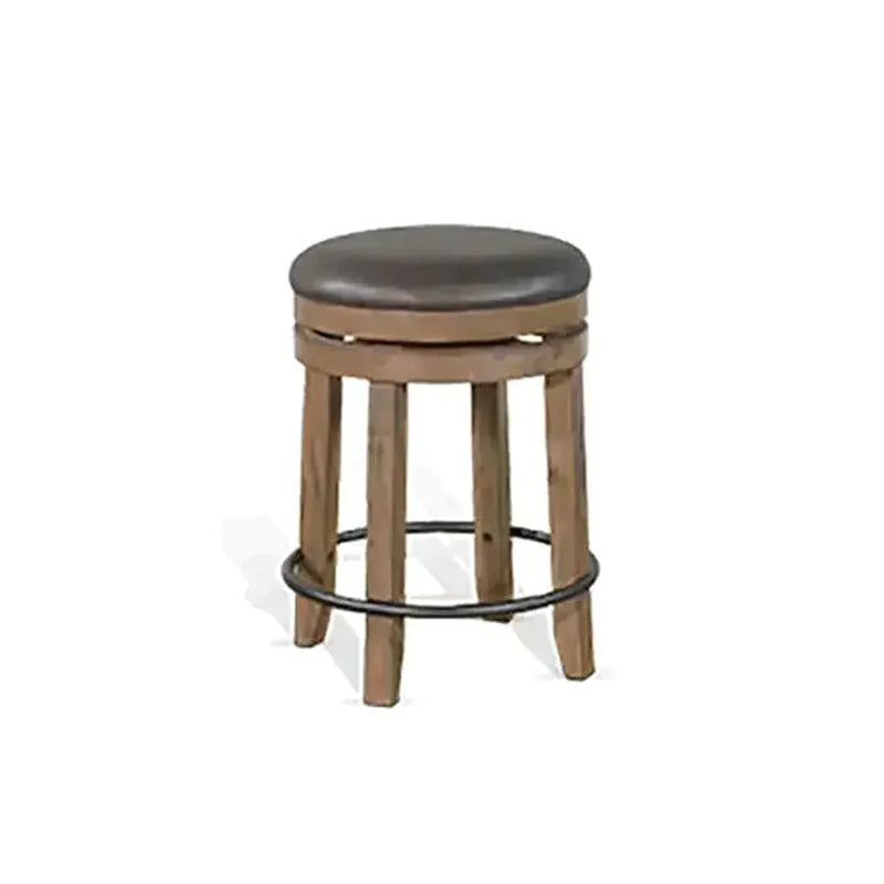 Light Brown Round 54" Barrel Pub Table With Stools 5 PC Set Dining Table Sets LOOMLAN By Sunny D