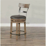 Light Brown Round Barrel Pub Table Barstools 5 PC Set