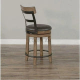 Light Brown Round Barrel Pub Table Barstools 5 PC Set