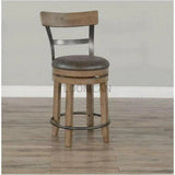 Light Brown Round Barrel Pub Table Barstools 5 PC Set