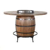 Light Brown Round Barrel Pub Table Barstools 5 PC Set