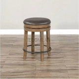 Light Brown Round Barrel Pub Table Stools 5 PC Set