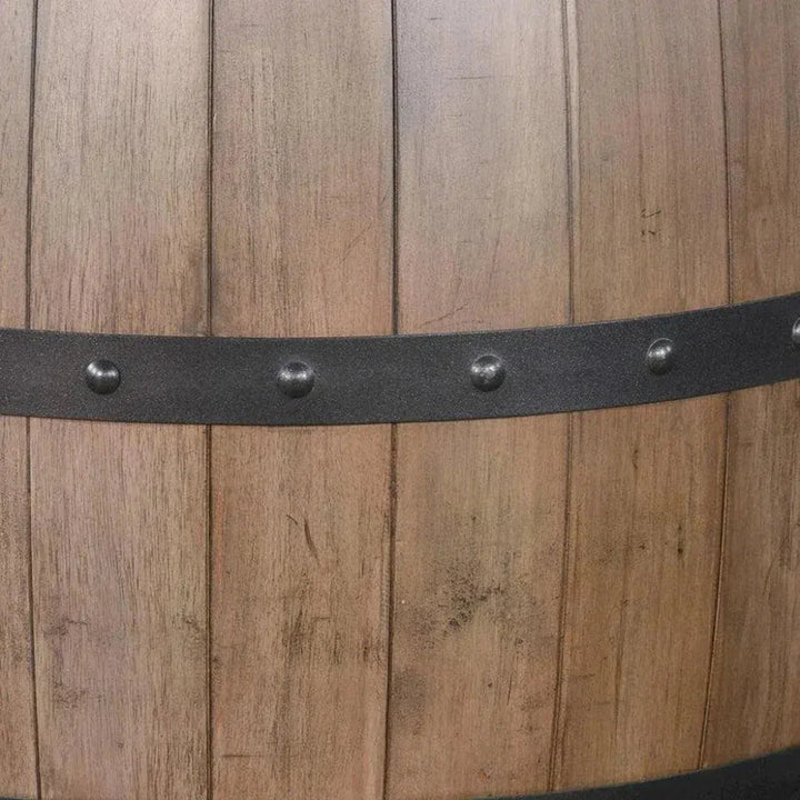 Light Brown Round Barrel Pub Table Stools 5 PC Set-Dining Table Sets-Sunny D-LOOMLAN