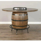 Light Brown Round Barrel Pub Table Stools 5 PC Set