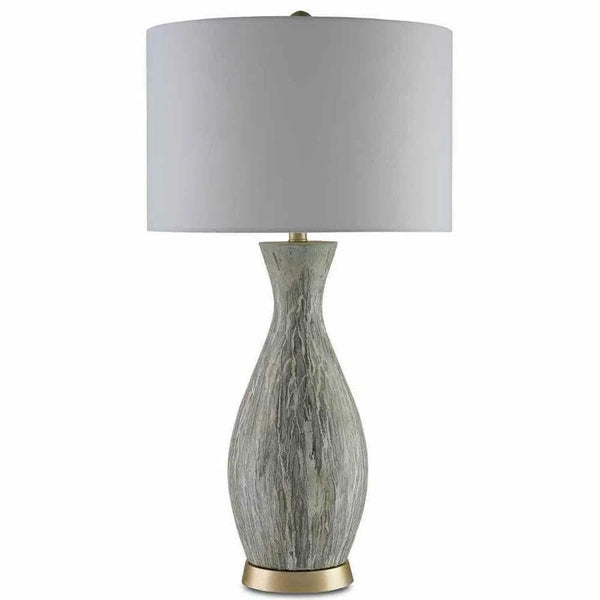 Light Green White Silver Leaf Rana Table Lamp Table Lamps LOOMLAN By Currey & Co