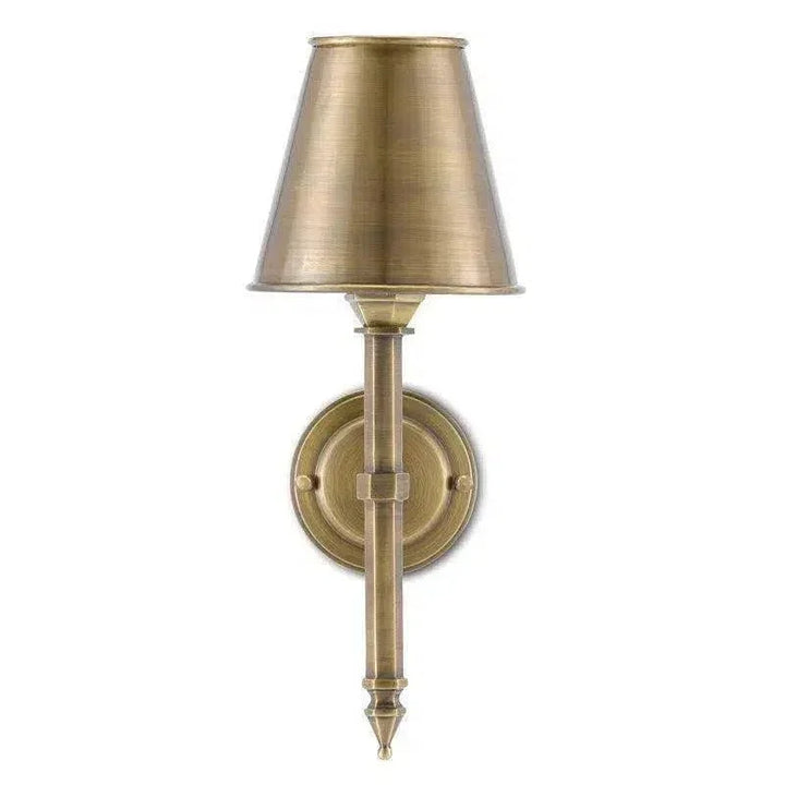 Light Moroccan Antique Brass Wollaton Wall Sconce - LOOMLAN - Currey & Co - Wall Sconces