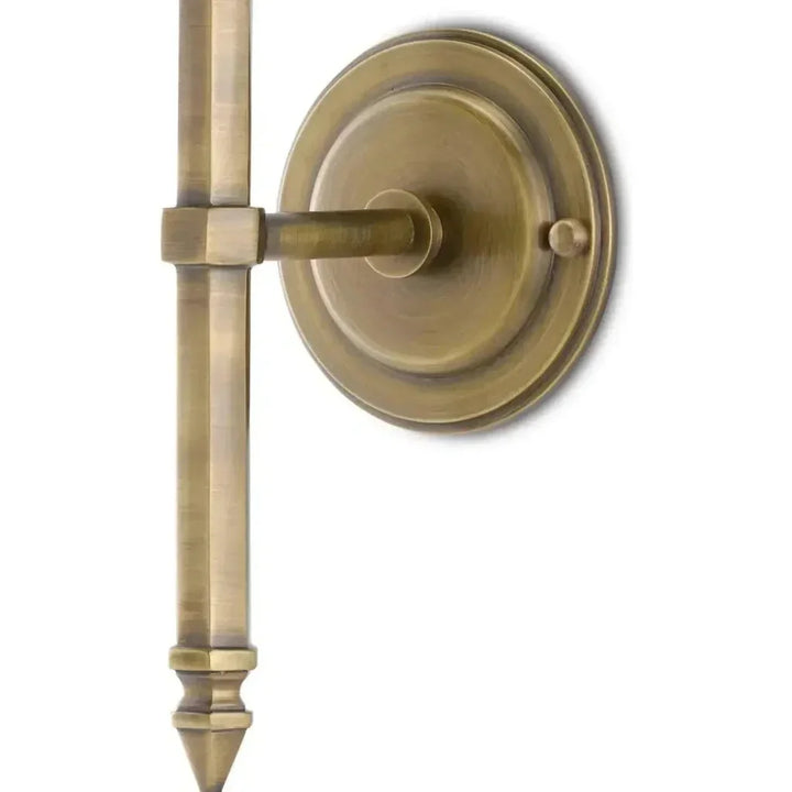 Light Moroccan Antique Brass Wollaton Wall Sconce - LOOMLAN - Currey & Co - Wall Sconces