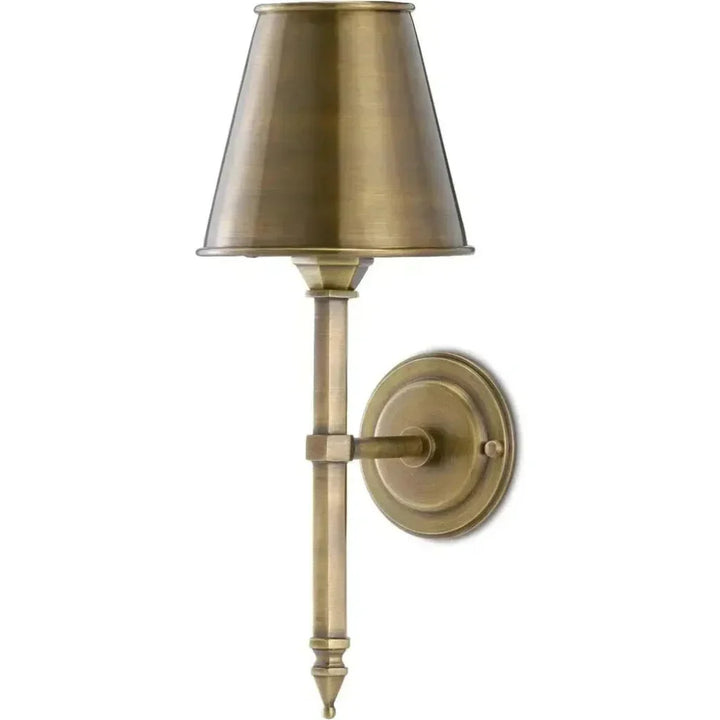 Light Moroccan Antique Brass Wollaton Wall Sconce - LOOMLAN - Currey & Co - Wall Sconces
