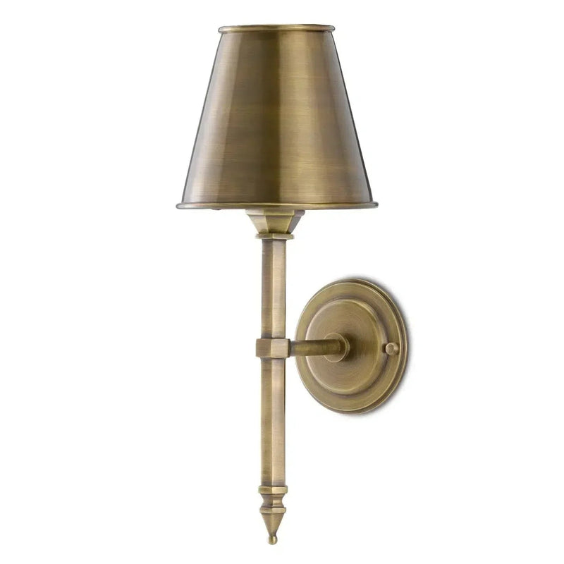 Light Moroccan Antique Brass Wollaton Wall Sconce Wall Sconces LOOMLAN By Currey & Co