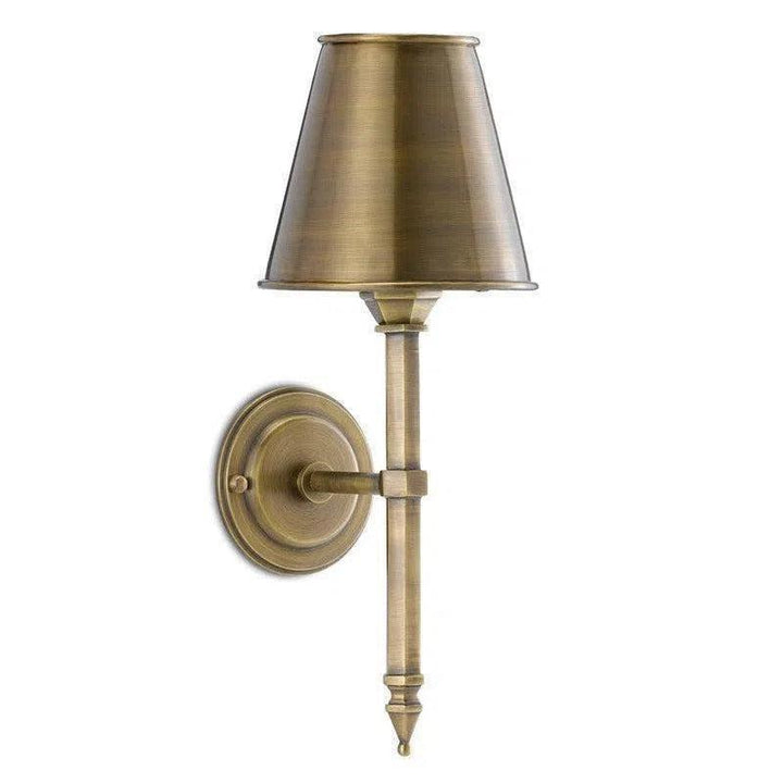 Light Moroccan Antique Brass Wollaton Wall Sconce - LOOMLAN - Currey & Co - Wall Sconces