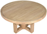 Lima Wood Round Dining Table-Dining Tables-Noir-LOOMLAN