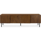 Lincoln Wood and Iron Brown Media Cabinet-TV Stands & Media Centers-Moe's Home-LOOMLAN