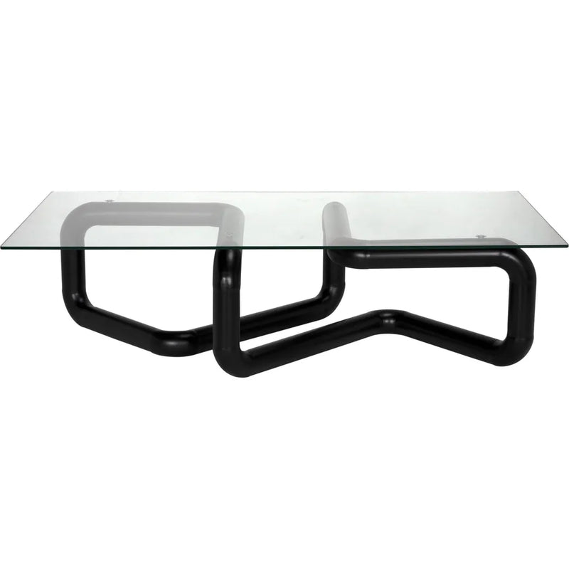 Linden Coffee Table Black Modern Elegance-Coffee Tables-Noir-LOOMLAN