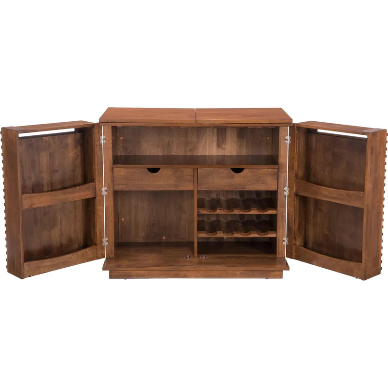 Linea Walnut Bar Cabinet