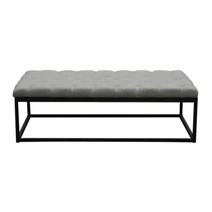Linen Tufted Large Bedroom Bench in Grey - LOOMLAN - Diamond Sofa - Bedroom Benches