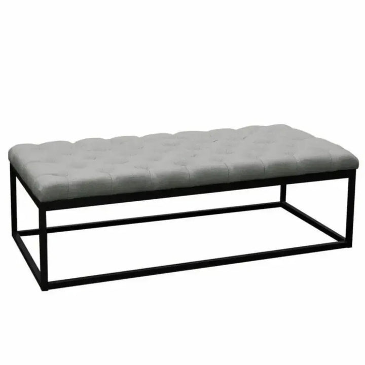 Linen Tufted Large Bedroom Bench in Grey - LOOMLAN - Diamond Sofa - Bedroom Benches