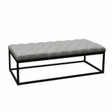 Linen Tufted Large Bedroom Bench in Grey Bedroom Benches LOOMLAN By Diamond Sofa