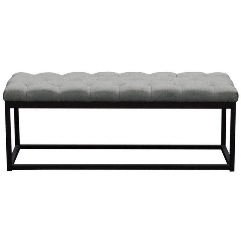 Linen Tufted Small Bedroom Bench in Grey Bedroom Benches LOOMLAN By Diamond Sofa