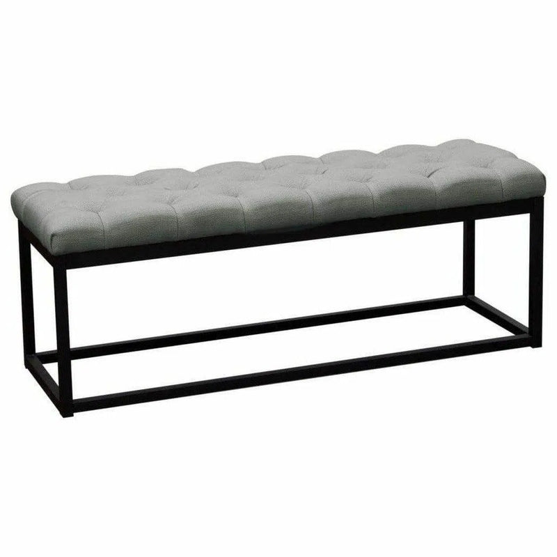 Linen Tufted Small Bedroom Bench in Grey Bedroom Benches LOOMLAN By Diamond Sofa
