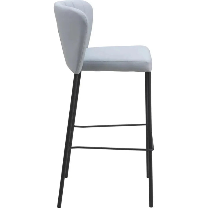 Linz Barstool (Set of 2) Gray - LOOMLAN - Zuo Modern - Bar Stools