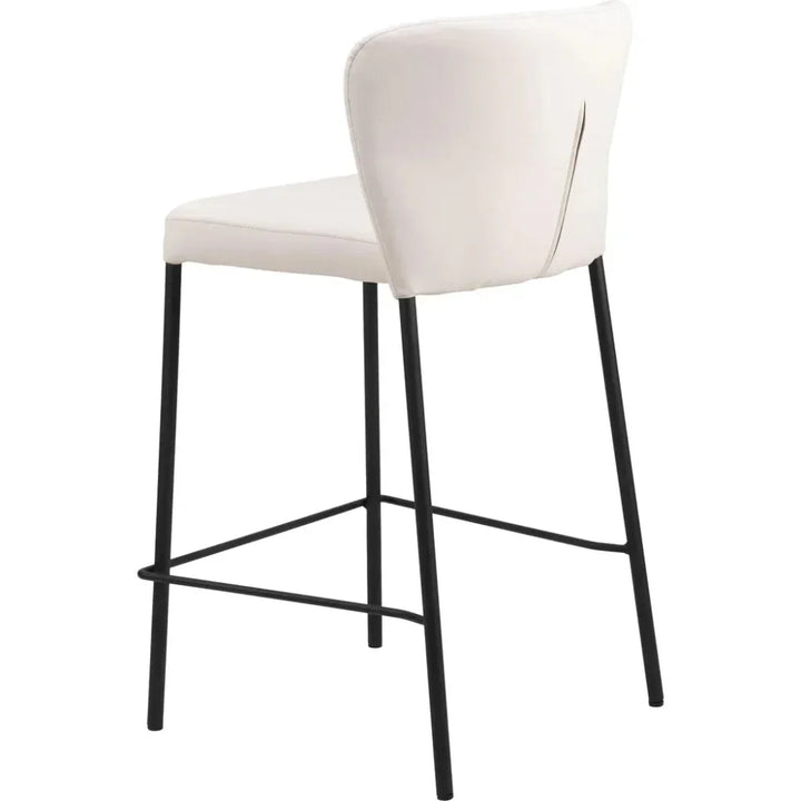 Linz Counter Stool (Set of 2) Cream - LOOMLAN - Zuo Modern - Counter Stools