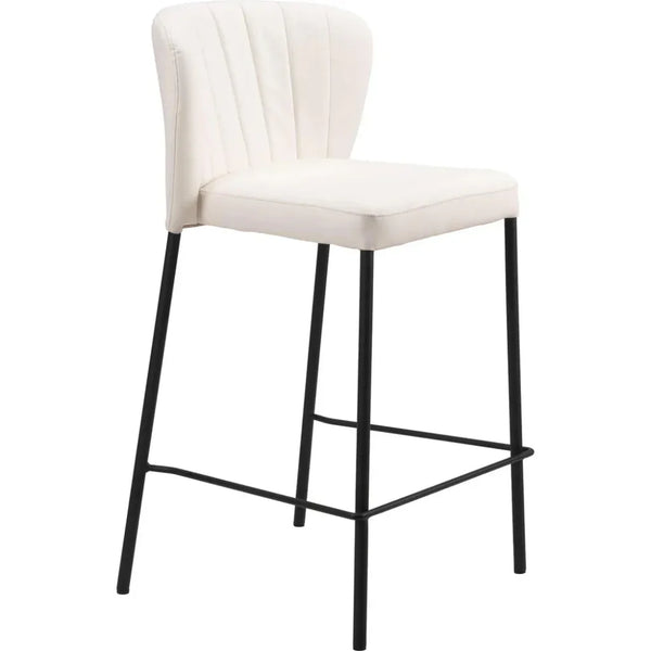 Linz Counter Stool (Set of 2) Cream - LOOMLAN - Zuo Modern - Counter Stools