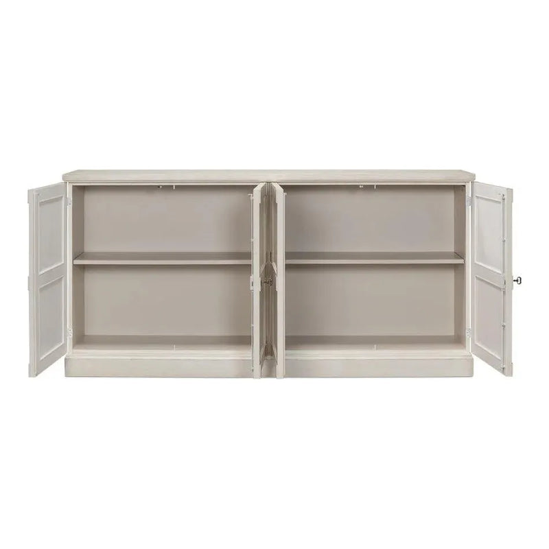 Sarreid-Lionisio Buffet 75" Stucco with Wood Doors-Sideboards-LOOMLAN