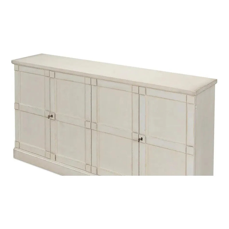 Sarreid-Lionisio Buffet 75" Stucco with Wood Doors-Sideboards-LOOMLAN