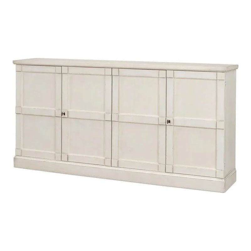 Sarreid-Lionisio Buffet 75" Stucco with Wood Doors-Sideboards-LOOMLAN