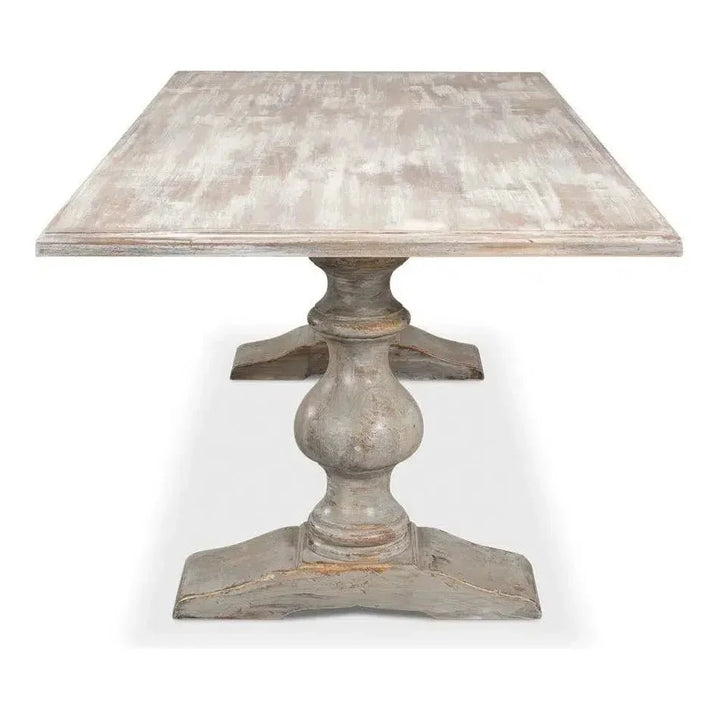 Lionisio Trestle Wood Dining Table-Dining Tables-Sarreid-LOOMLAN