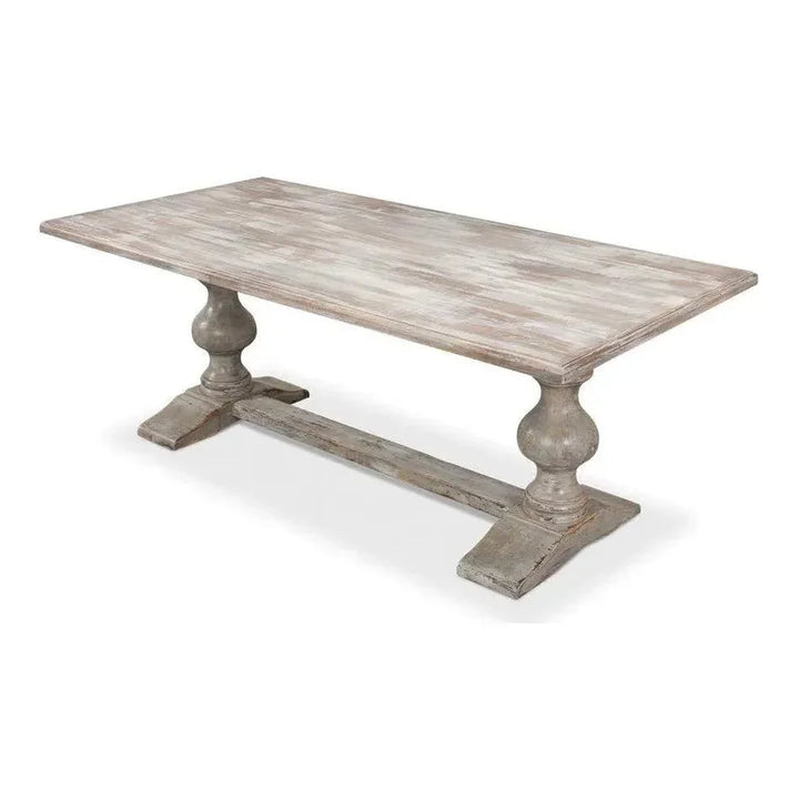Lionisio Trestle Wood Dining Table-Dining Tables-Sarreid-LOOMLAN