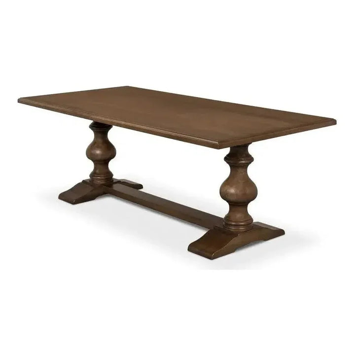 Lionisio Trestle Wood Dining Table-Dining Tables-Sarreid-LOOMLAN