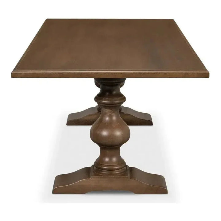 Lionisio Trestle Wood Dining Table-Dining Tables-Sarreid-LOOMLAN