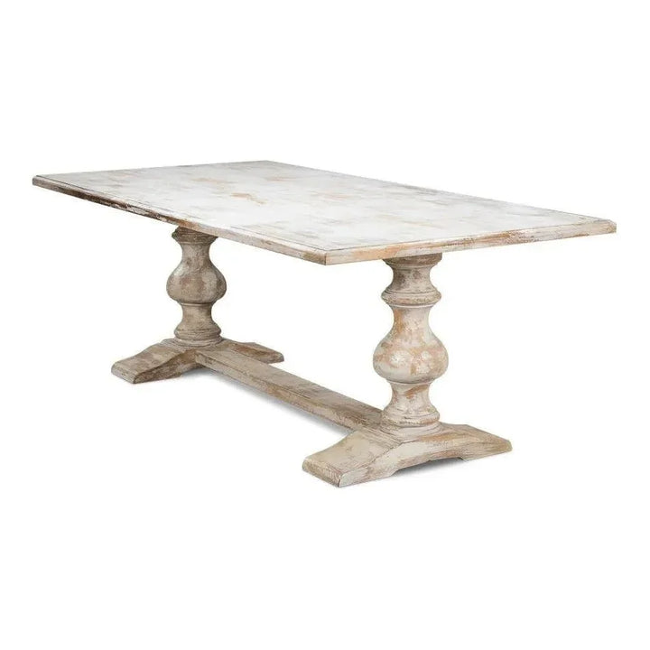 Lionisio Trestle Wood Dining Table-Dining Tables-Sarreid-LOOMLAN