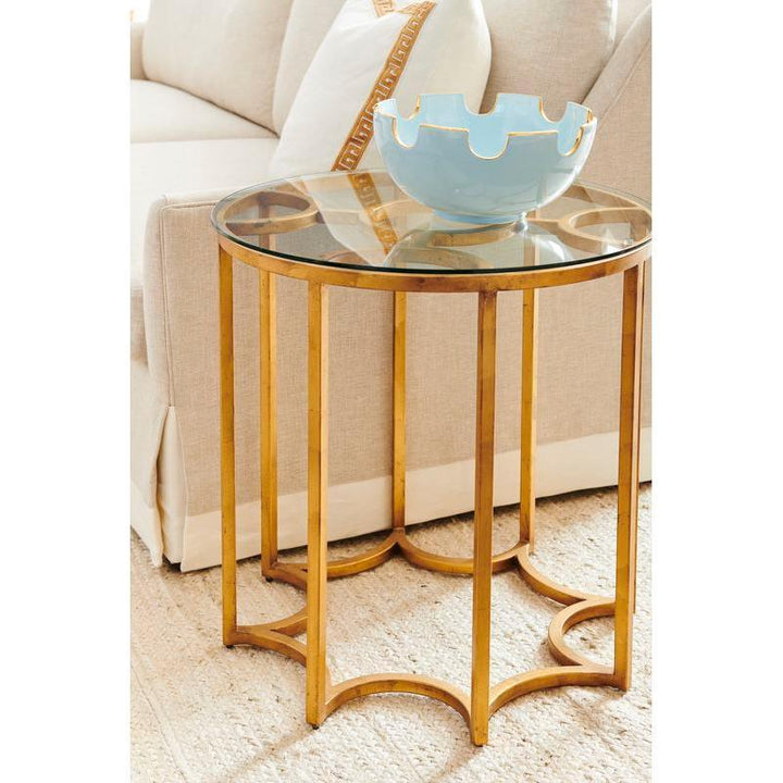 Lisette Metal Base Round Side Table - LOOMLAN - Chelsea House - Side Tables