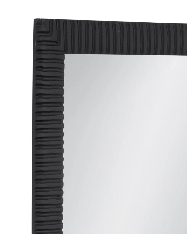 Lithea Matte Black Design Floor Mirror-Floor Mirrors-Bassett Mirror-LOOMLAN