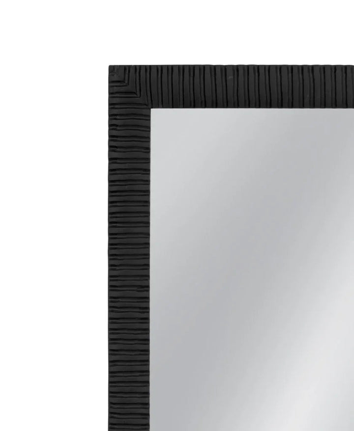 Lithea Matte Black Design Floor Mirror-Floor Mirrors-Bassett Mirror-LOOMLAN