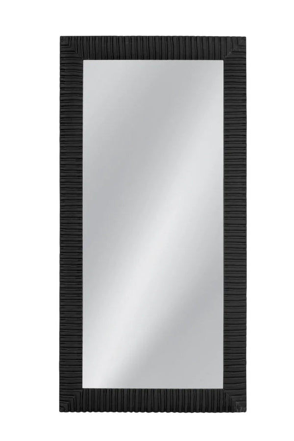 Lithea Matte Black Design Floor Mirror-Floor Mirrors-Bassett Mirror-LOOMLAN