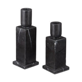 Lithos Modern Onyx Ivory Candle Holder (Set of 2)