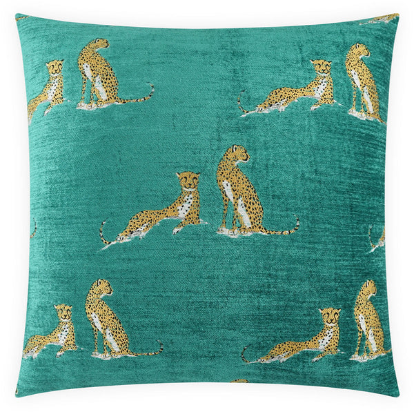 Little Iris Teal Throw Pillow